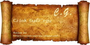Czink György névjegykártya